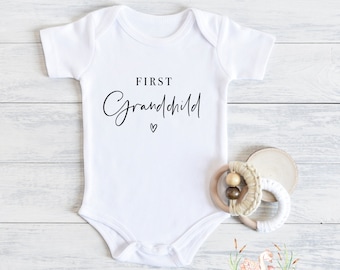 First Grandchild Announcement Baby Bodysuit: Grandparent Reveal