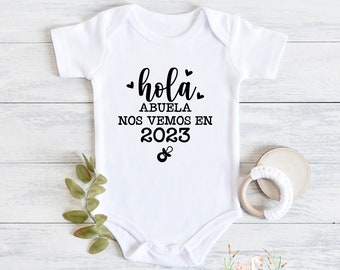 Hola Abuela 2023 Grandparent Baby Reveal Spanish Pregnancy Announcement Abuelitos Pregnancy anuncio de bebé Announcement Anuncio de embarazo