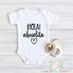 Un Pajarito me dijo que vas a ser Abuela Otra Vez!, espanol, español,  bodysuit, newborn, baby announcement, Grandma, mama