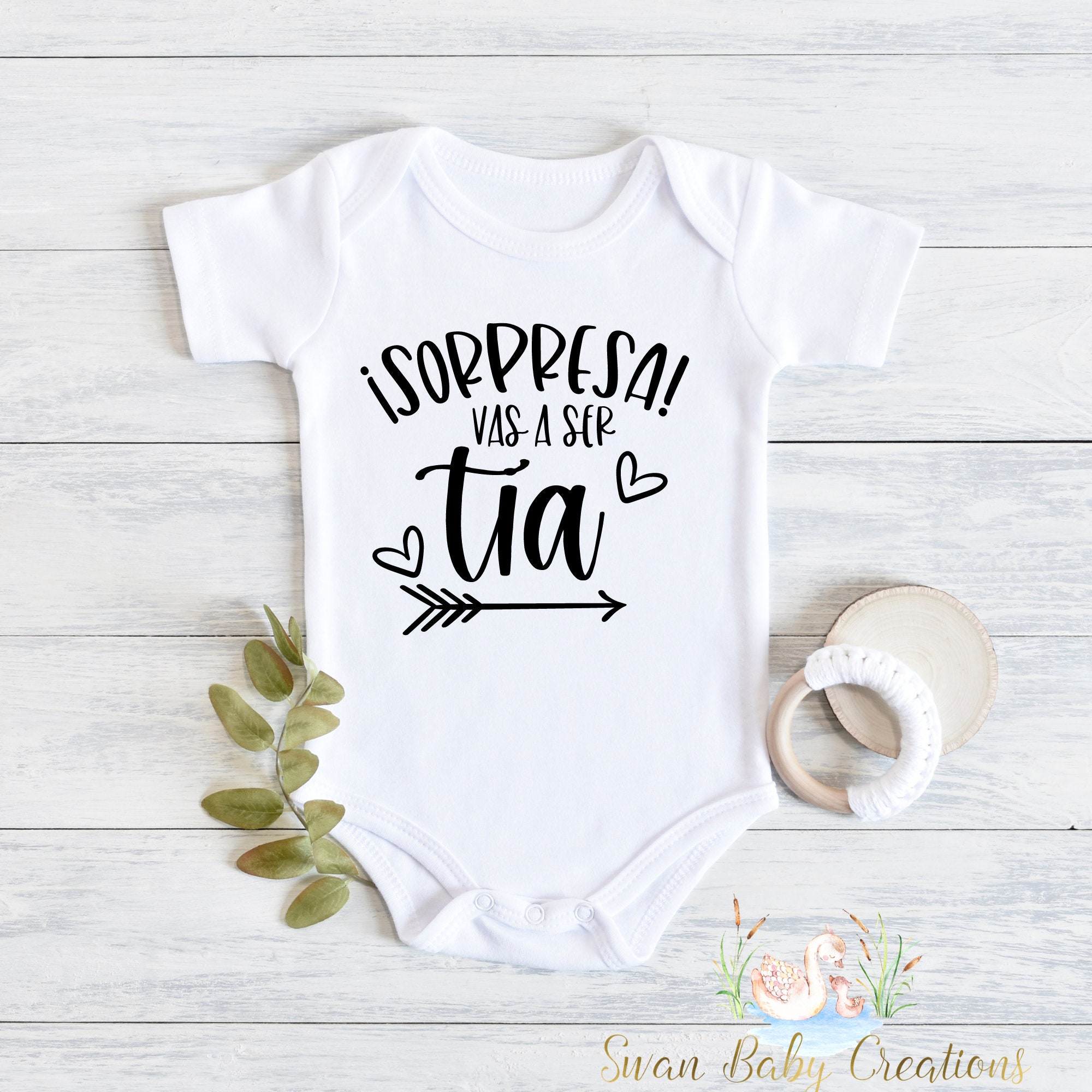 Sorpresa Vas a Ser Tia Hola Tia Baby Pregnancy Announcement Baby Auntie  Baby Tia Baby Baby Shower Gift Auntie 