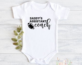 Daddy’s Assistant Coach, You Call Him Coach I call Him Daddy Boys Baby Bodysuit, Football Season, Coaches Kid,  Baby Bodysuit, Coach's Kid