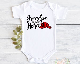 CafePress Grandpa is My Hero Firetruck Infant Baby Bodysuit