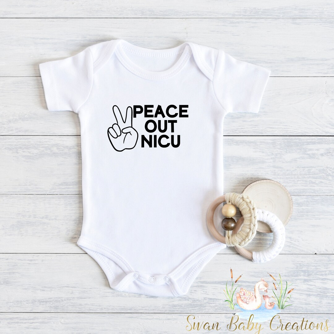 Peace Out NICU Baby Bodysuit: NICU Graduate Outfit