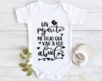 Un Pajarito Abuelo Grandparent Baby Reveal Spanish Pregnancy Announcement Abuelitos Pregnancy anuncio bebé Announcement Anuncio de embarazo