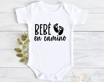 Bebe En Camino Spanish Pregnancy Announcement Baby Bodysuit