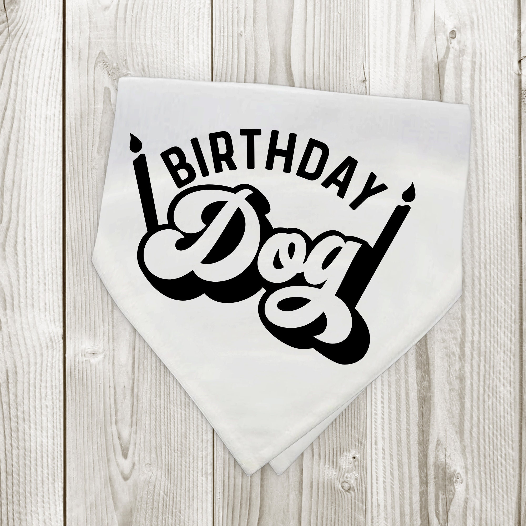 Happy Birthday Dog Bandana – Tie-On Scarf For Dogs, XS/S/M/L Sizes | Black With Colorful Balloons & Streamers