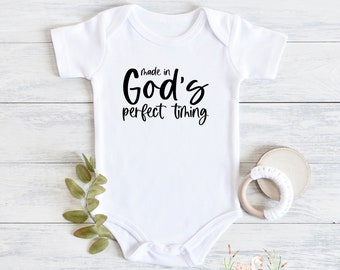 God's Timing Baby Bodysuit: Christian Pregnancy Announcement