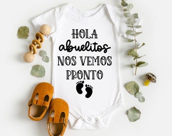 Hola Abuelitos Spanish Baby Announcement Bodysuit