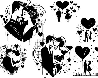 Romantisches Plotterdateien-Set "Liebeszauber" – 15 Valentinstag-Motive für Kreative, Valentinstag, Dateibundle, Plottdatei, Druckdatei