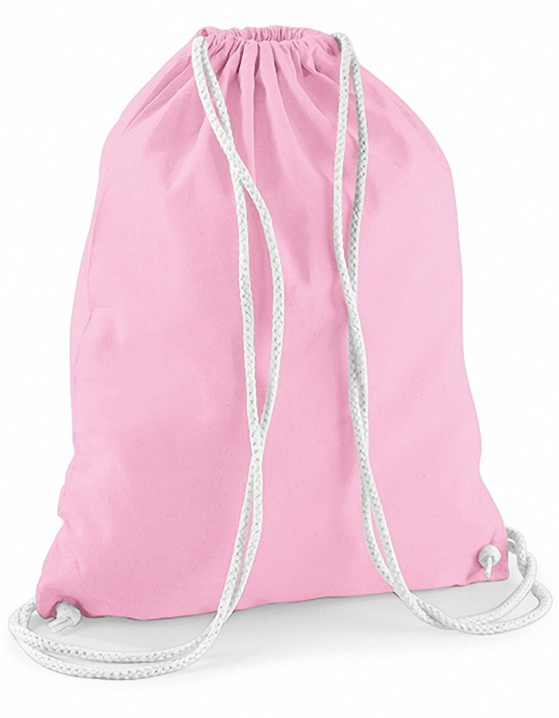 Turnbeutel Baumwolle zum Bedrucken, gymsack, Sporttasche einfarbig, 100 % Baumwolle, viele verschiedene Farben classicpink/white