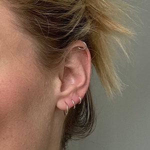 The PERFECT Stack of 6 Hoops / 22 or 18 gauge / 14k yellow or rose gold fill, sterling silver, SS fill / minimalist
