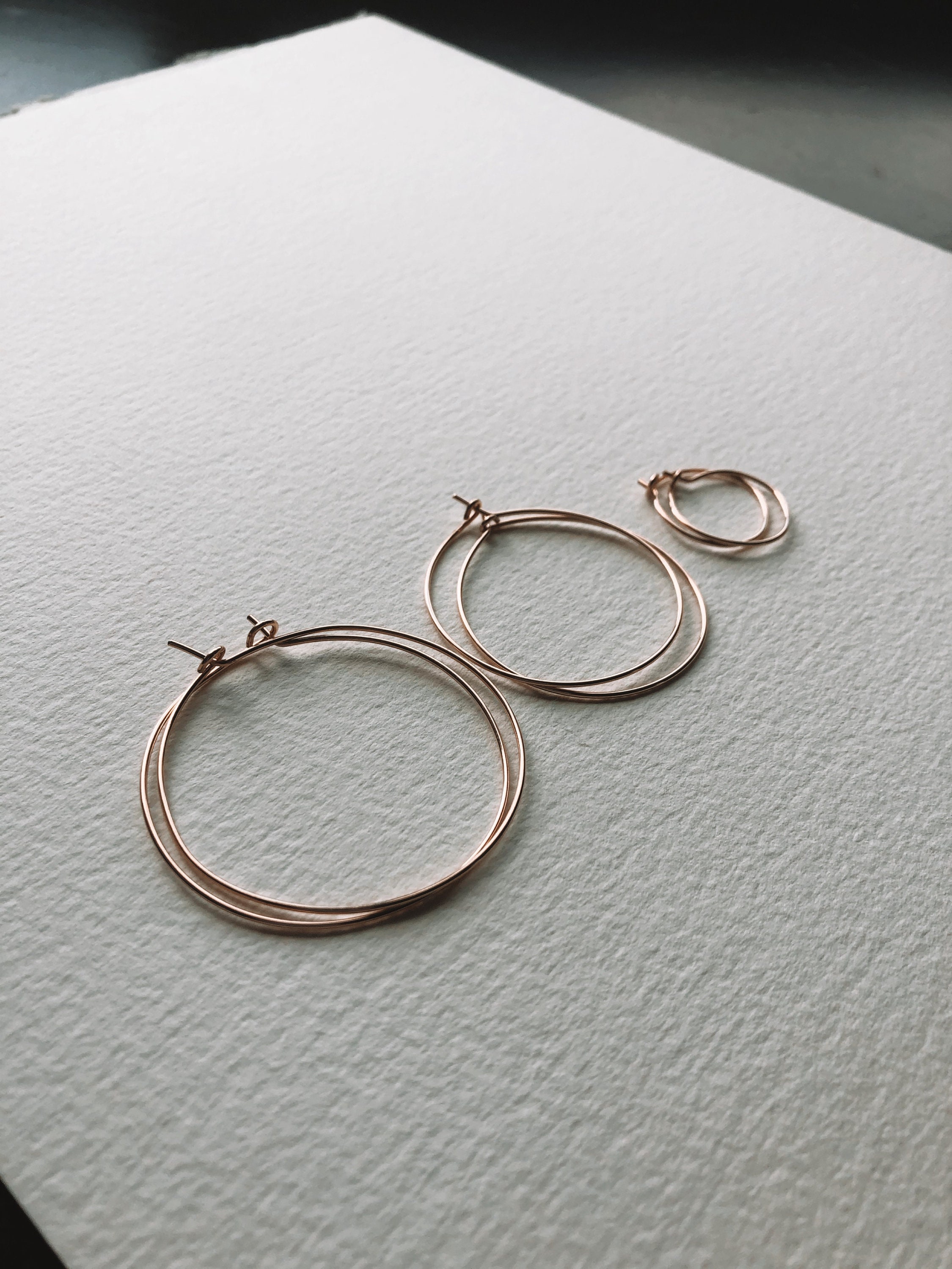 Basic Hoop Earrings with Clasp Back / 18 gauge / 12k yellow Etsy