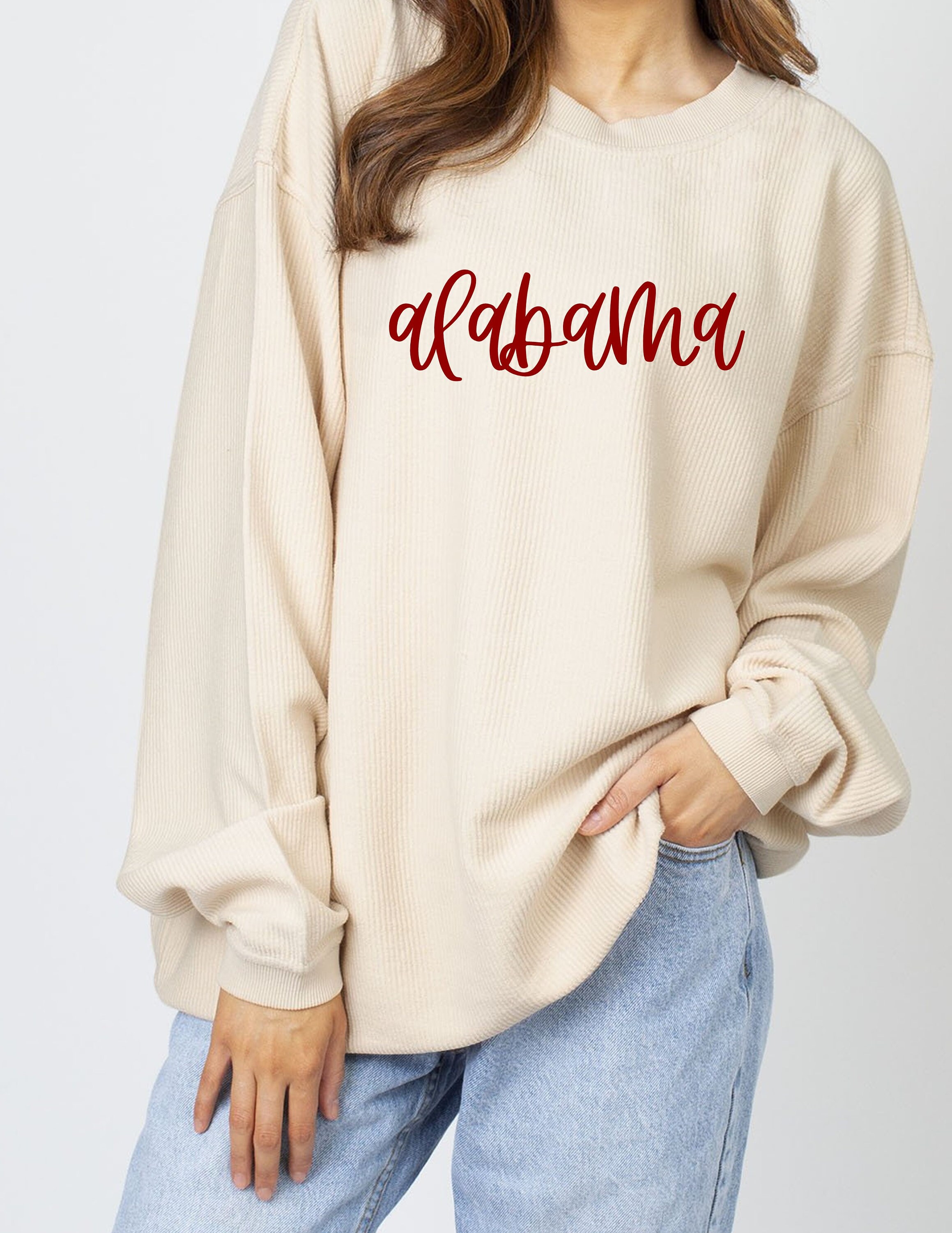 Personalized Corded Sweatshirt Corded Crewneck Etsy