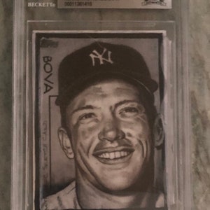 Mickey Mantle Original Baseball TOPPS ART Sketch Card 1/1 - by Vincent Bova Authentic