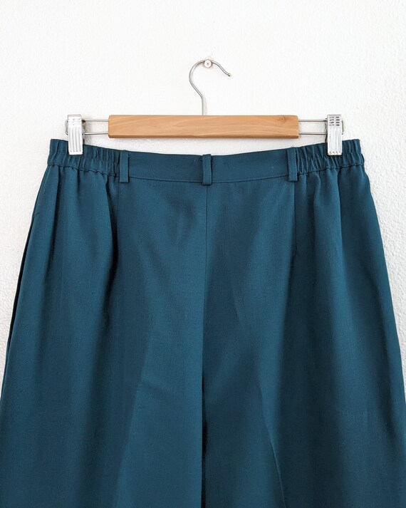 Teal pure wool trousers - image 5