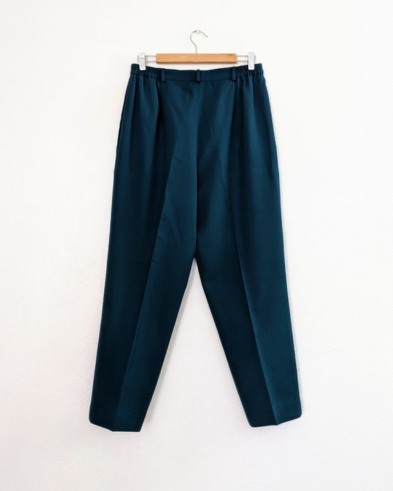 Teal pure wool trousers - image 2