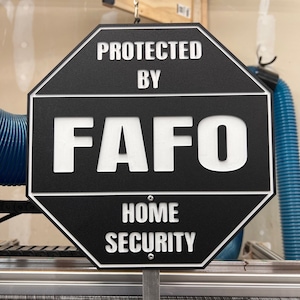 HOA Friendly Black FAFO Home Security Sign