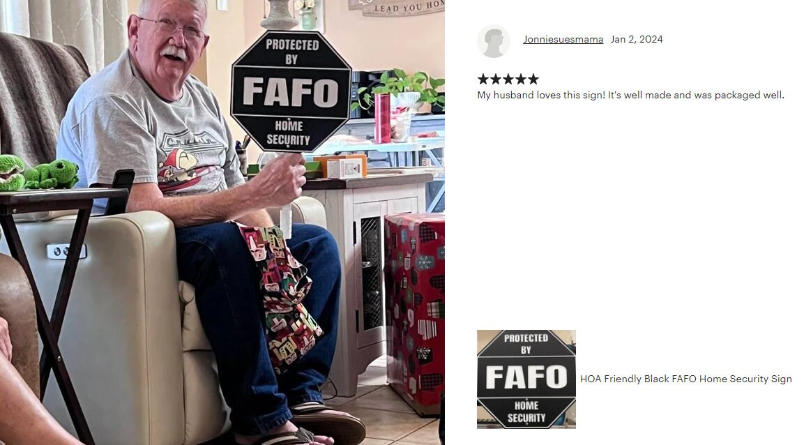 FAFO Home Security Sign