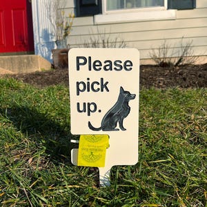 Placa de cocô de cachorro com suporte para saco: limpe as fezes do seu animal de estimação