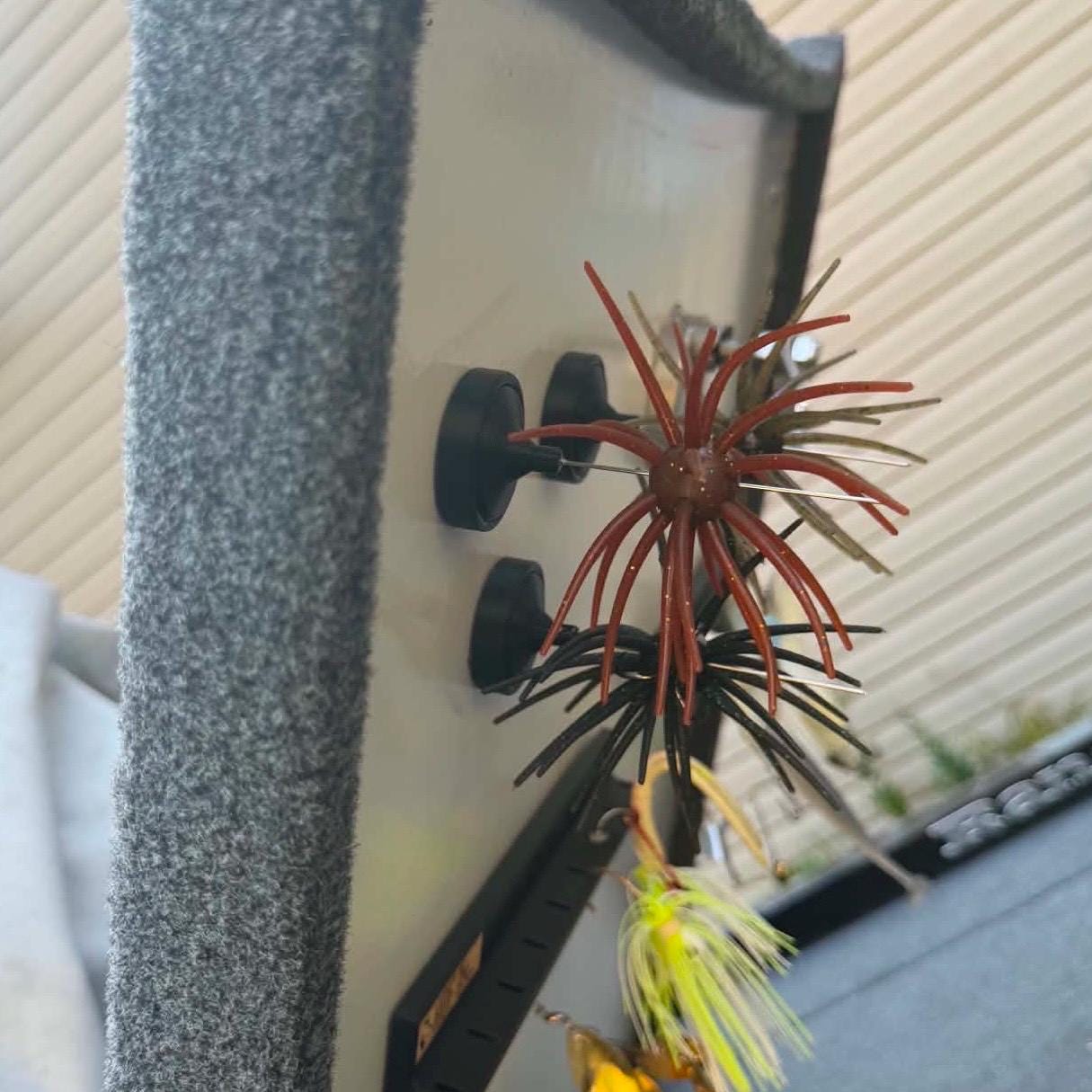 Listing photo: Urchin Bait Storage Holder – Magnetic 3D Printed 18ga Stainless Rod System for Coike/Dice Baits – 3M VHB Mount for Lids, Boats & Kayaks