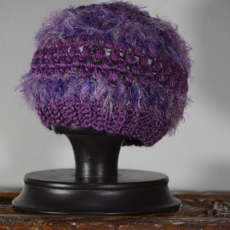 Fluffy beanie Chemo beanie Knitted beanie. Large knit hat Crochet Beanie Chemo hat Wool beanie Crochet cloche hat