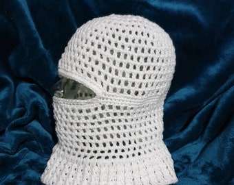 Stylish, unisex, crochet ski mask or balaclavas available in different sizes and colours (black,white, cream or caramel) in easycare acrylic