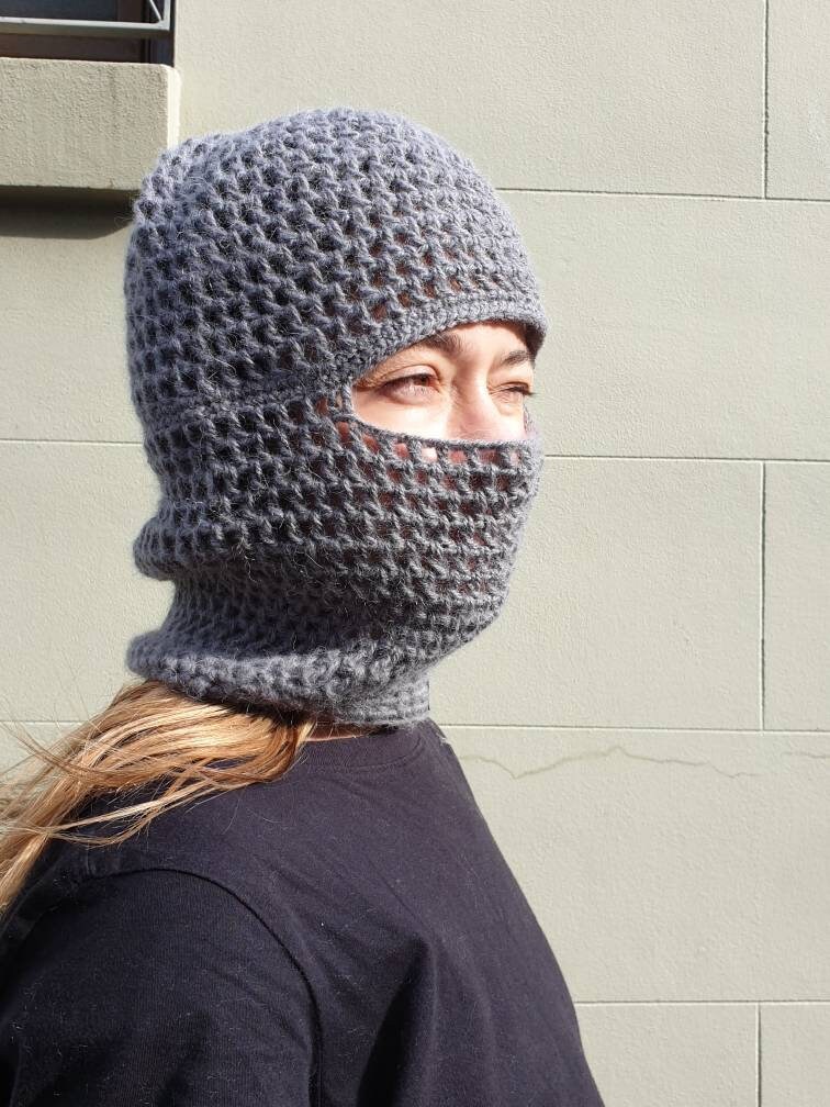 Large Grey, Stylish, Easy Care Acrylic Mohair Yarn, Unisex Crochet