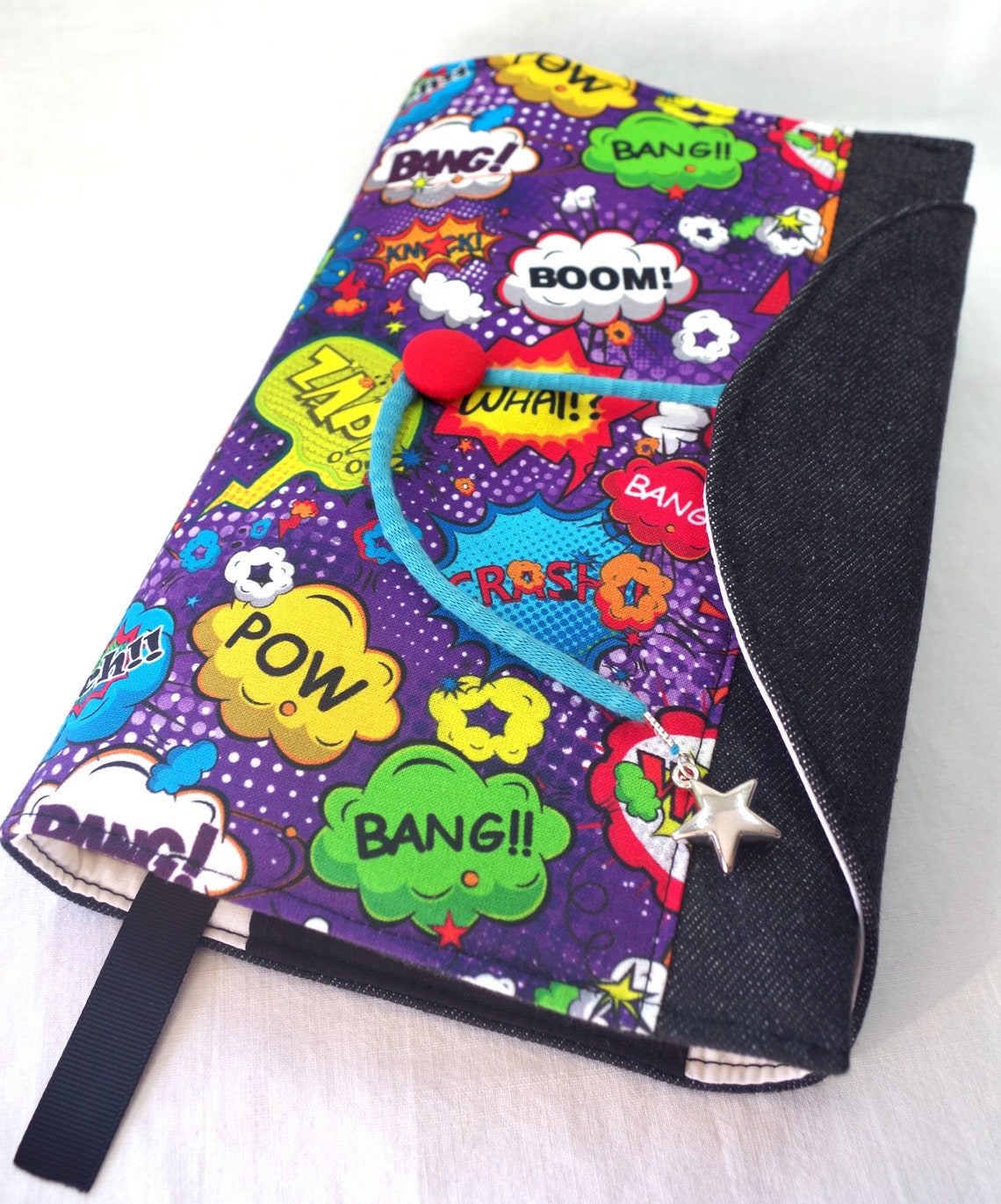 Book protector book cover case protects book with bookmark Etsy