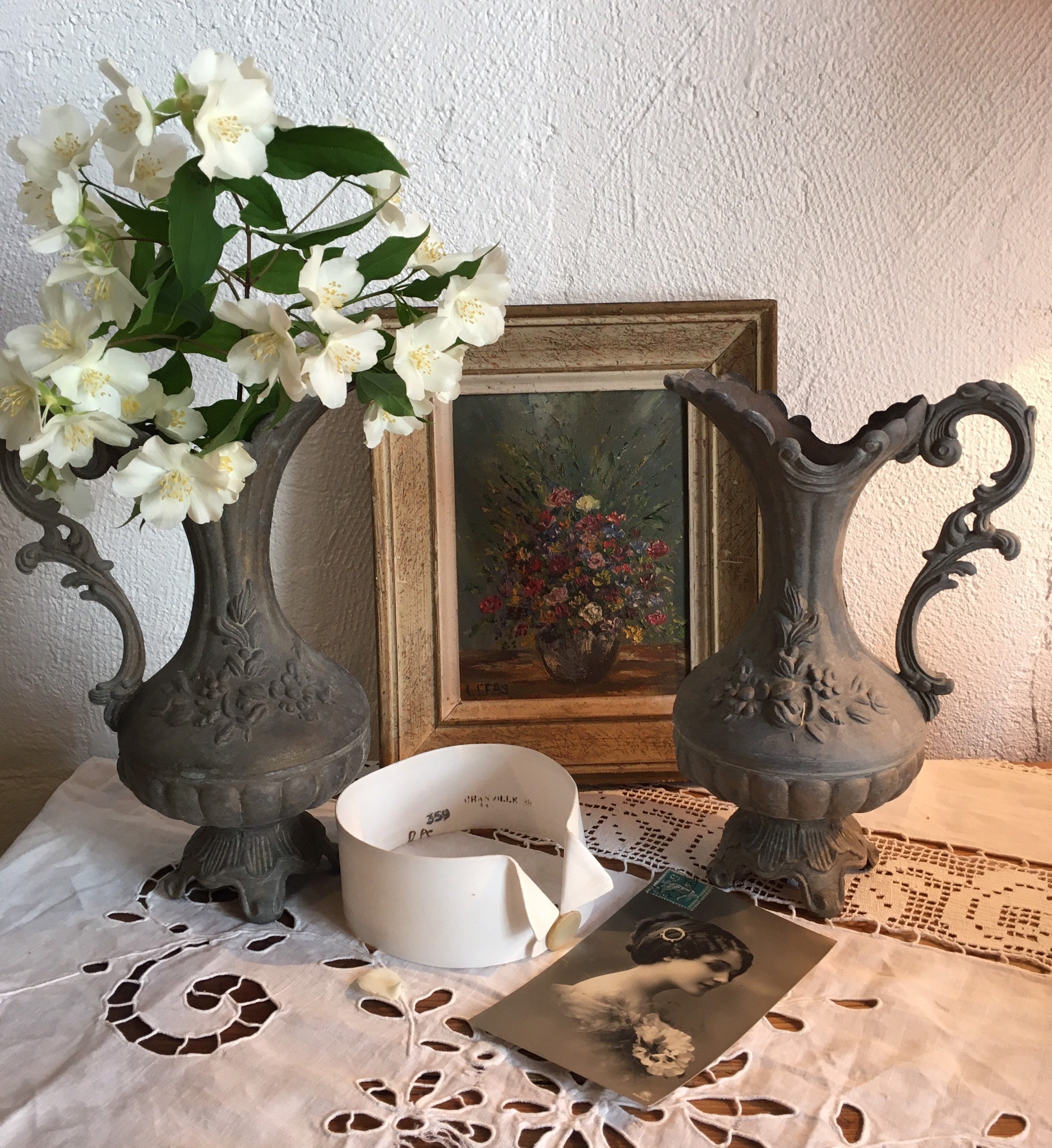 Paire de Vases en Régule Art Deco