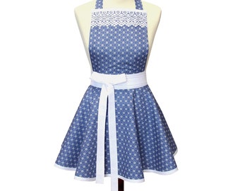 Retro apron "Light Blue"