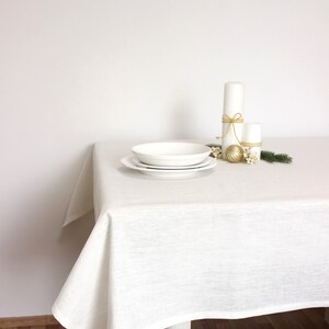Linen tablecloth square, rectangular,Linen home decor, Natural Linen tablecloth,Custom size linen tablecloth image 1