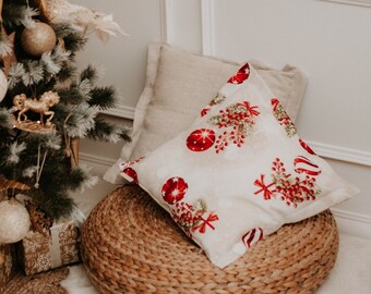 pillow case CHRISTMAS BALLS | Christmas pillow cover | Oxford Style pillow cover | Sparkling Christmas | Luxury Christmas decor