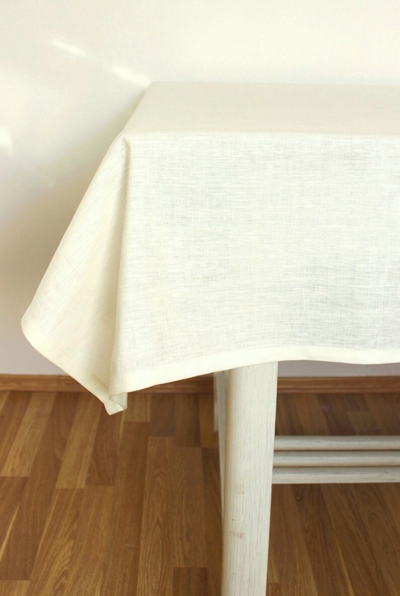 Linen tablecloth square, rectangular,Linen home decor, Natural Linen tablecloth,Custom size linen tablecloth image 4