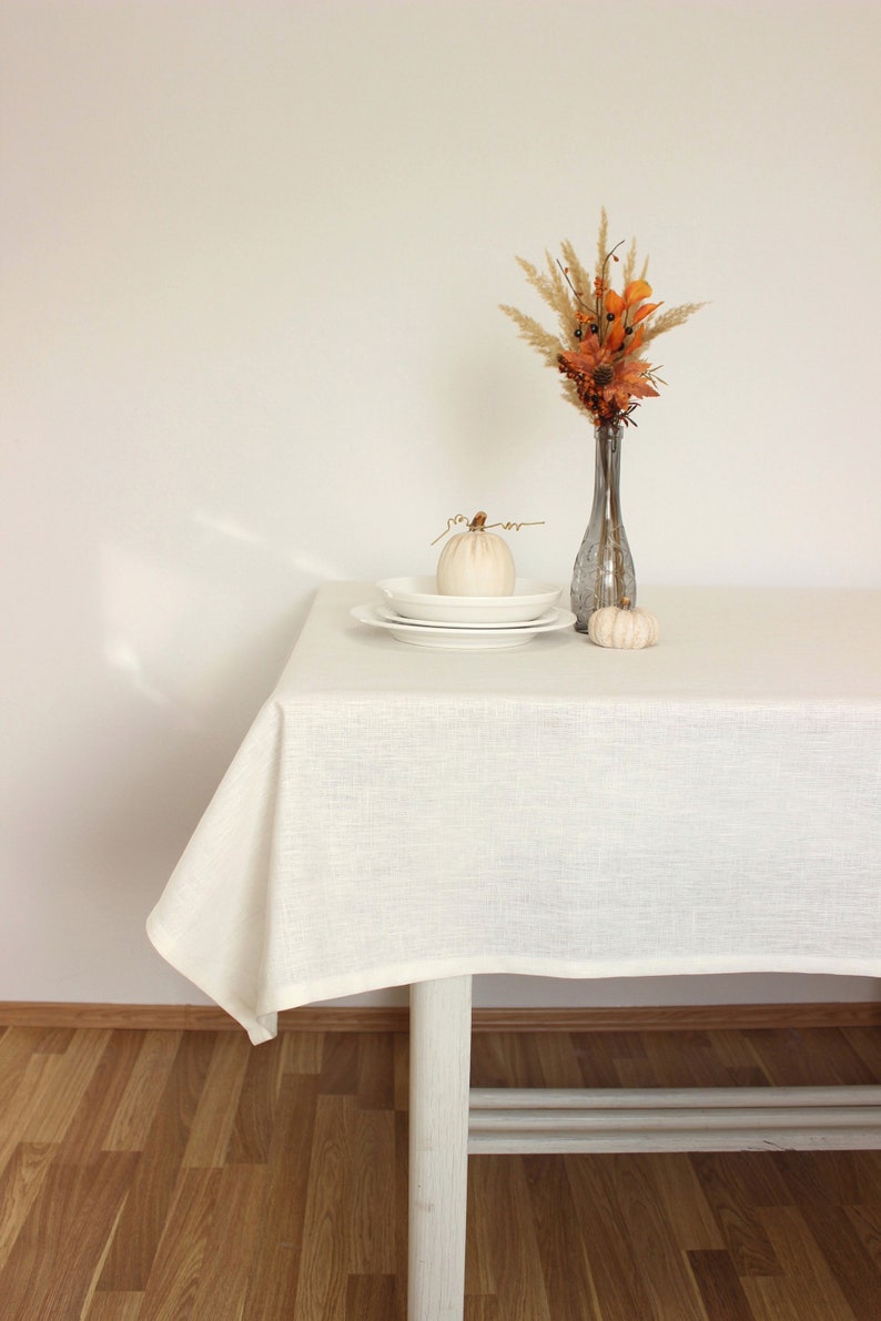 Linen tablecloth square, rectangular,Linen home decor, Natural Linen tablecloth,Custom size linen tablecloth image 3