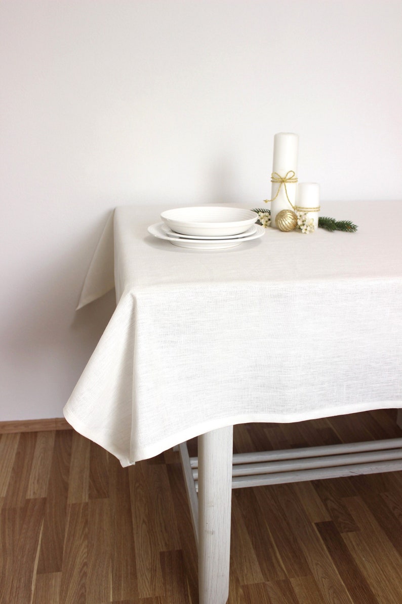 Linen tablecloth square, rectangular,Linen home decor, Natural Linen tablecloth,Custom size linen tablecloth image 1