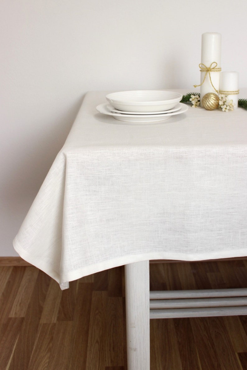 Linen tablecloth square, rectangular,Linen home decor, Natural Linen tablecloth,Custom size linen tablecloth image 2