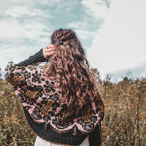 PATRON DE TRICOT - Swoncho Pattern - Patron PDF, patron de pull, patron de pull, patron de pull, patron jacquard, tricot colorwork