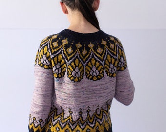 KNITTING PATTERN - Throne Sweater - PDF Knitting Pattern - Jumper Pattern - Pullover Pattern - Yoke Sweater - Fair Isle Pattern - Colorwork