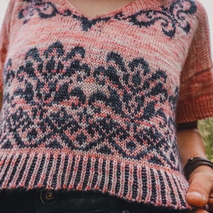 KNITTING PATTERN - Cake Crop PDF knitting pattern - top knitting - summer knitting - spring knitting - colorwork knitting-intarsia-fair isle