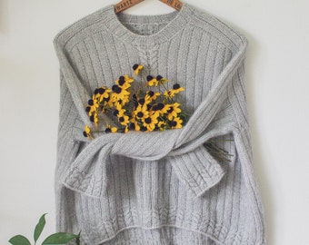 STOOK - PDF knitting pattern- sweater pattern - jumper pattern - pullover pattern - knit pattern - top down sweater pattern - DK pattern