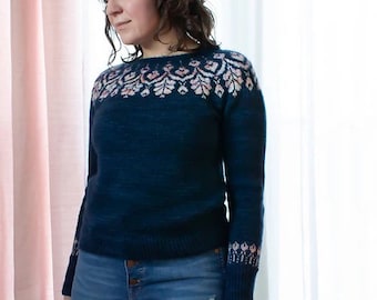 KNITTING PATTERN - Veneto Sweater - PDF Knitting Pattern - Yoke Sweater - Fair Isle - Jumper Pattern - Pullover Pattern - Colorwork Pattern