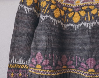 KNITTING PATTERN - Here Comes The Sun Sweater - PDF knitting pattern - yoke sweater - fair isle - colorwork - stranded knitting - knitting