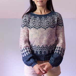 KNITTING PATTERN - Dancing Nancies Sweater - PDF Knitting Pattern - Pullover Pattern - Jumper Pattern - Colorwork - Fair Isle - Yoke Sweater