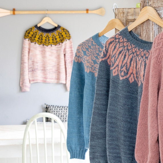 Only Yoking 12 Round Yoke Sweater Knitting Patterns, Colorwork