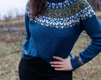 Gatekeeper trui - PDF breipatroon - juk trui - fair isle trui - kleurwerk trui - pullover patroon - trui patroon