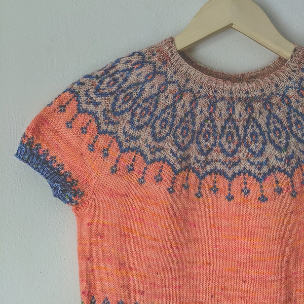 KNITTING PATTERN - Zelda Crop PDF knitting pattern - spring/summer knitting pattern - crop top knitting - yoke sweater pattern