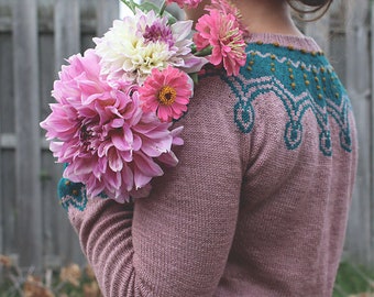 BREIEN PATROON - Multiflora trui - trui patroon - trui patroon - trui patroon - kleurwerk - Fair Isle patroon-juk trui-PDF