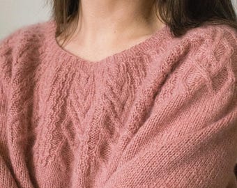 PDF Knitting Pattern - Adeline Sweater - Only Yoking - Yoke Sweater Pattern - Cable Knitting Pattern - Sweater Pattern - Pullover Pattern
