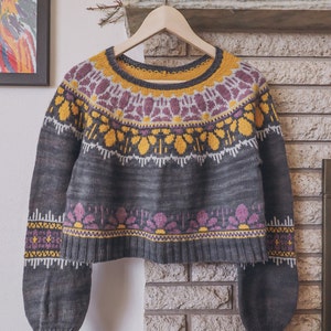 KNITTING PATTERN - Here Comes The Sun Sweater - PDF knitting pattern - yoke sweater - fair isle - colorwork - stranded knitting - knitting