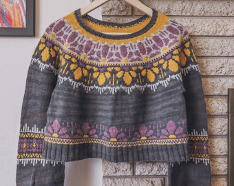 KNITTING PATTERN - Here Comes The Sun Sweater - PDF knitting pattern - yoke sweater - fair isle - colorwork - stranded knitting - knitting